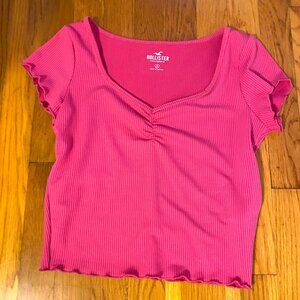 Pink ribbed t shirt